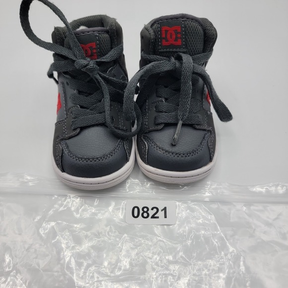 DC Spark High RS Sneakers Toddler Size 5 Gray Red High Top Shoes Skateboard - Picture 11 of 11